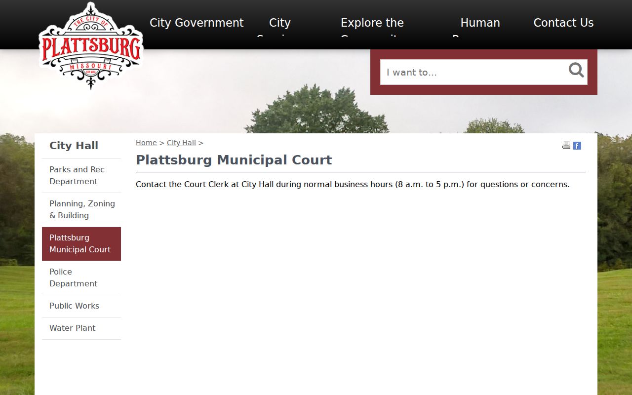 Plattsburg municipal court contact page