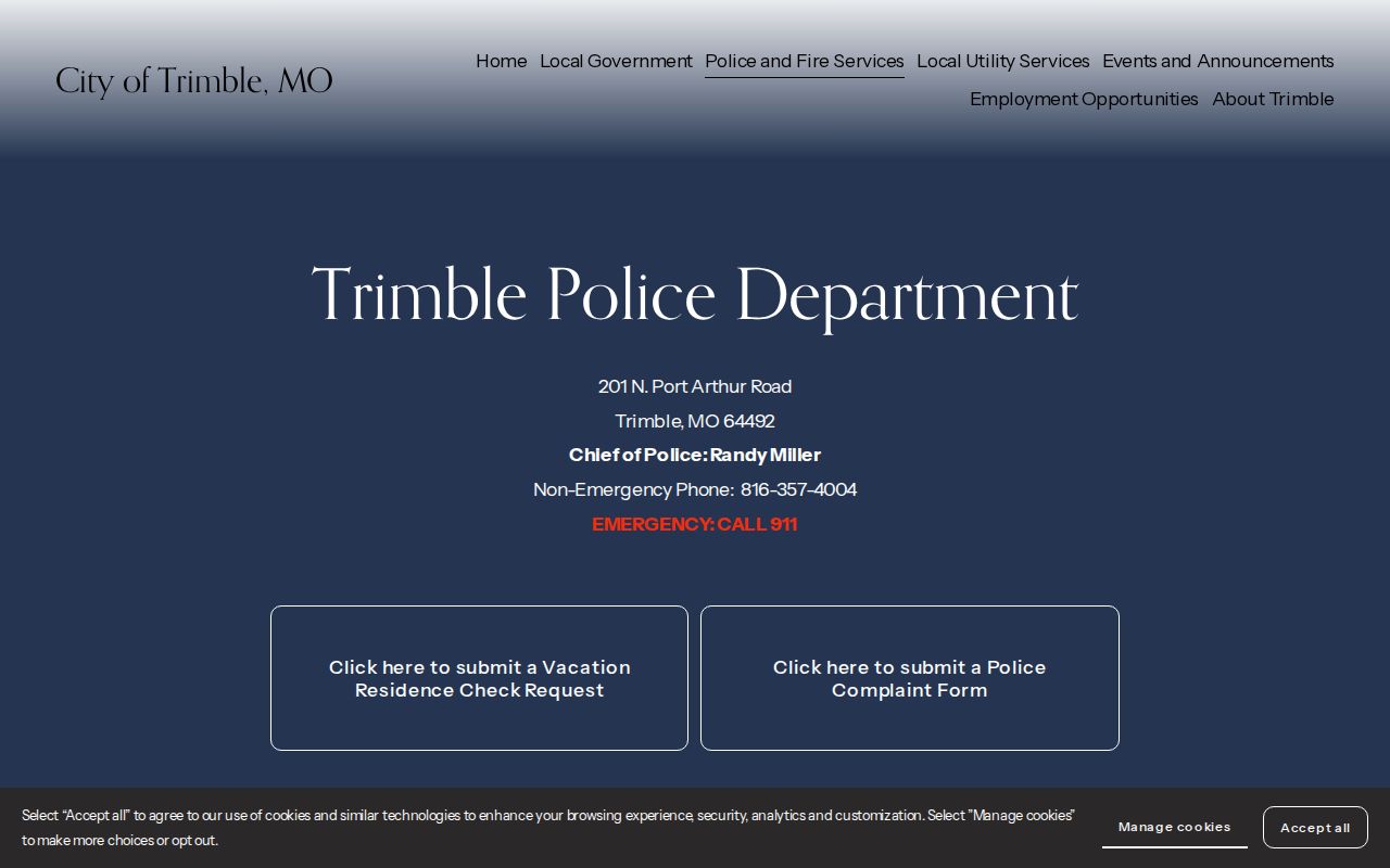 Trimble police and county court transfer instructions